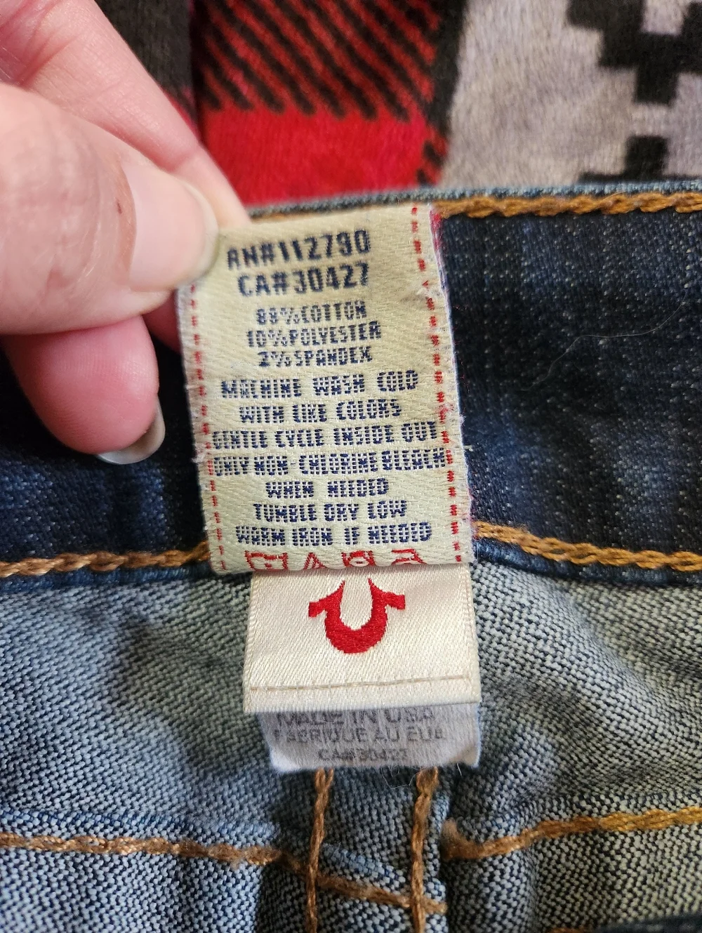 Vtg True Religion Ricki Jeans Made in USA Contrast Big T Stitch Flap Pocket - Picture 8 of 11